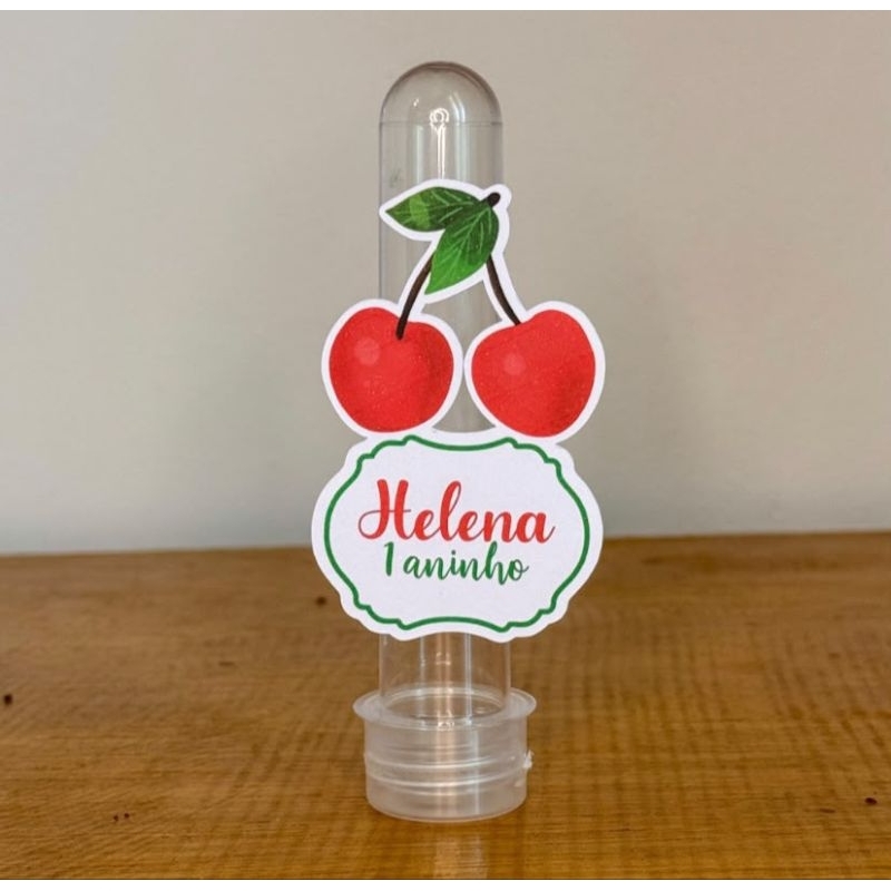 Aplique Tubete Personalizado Cereja / Cerejinha / festa Vermelha | Lembrancinha Festa Infantil