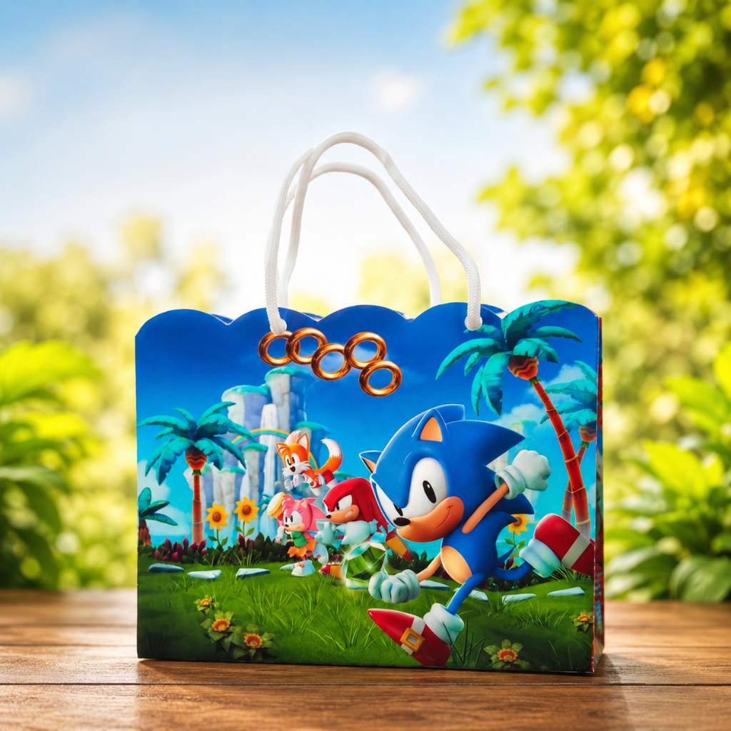 Sacolinha Sonic / Lembrancinha de festa / Aniversário/ Sonic personalizados