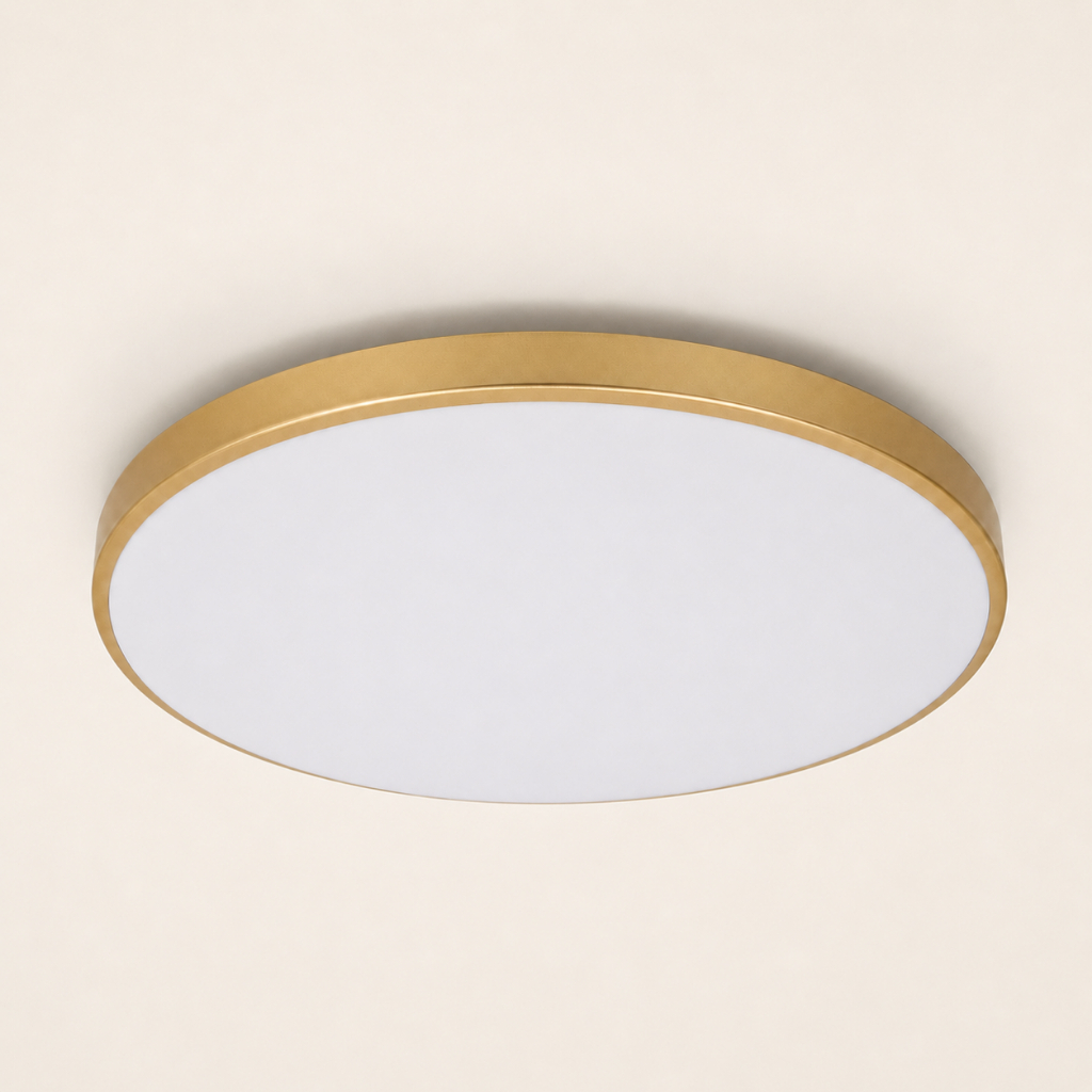 Plafon Led Moderno sobrepor 20w Redondo 3000k (Quente) 4000k (Neutra) 6500k (Frio) 26cm Tipo Orbital - Dourado