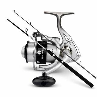 Kit Completo de Pesca Molinete 4000 e Vara 1.65m 2 Partes Profissional Pesca Media Pesada