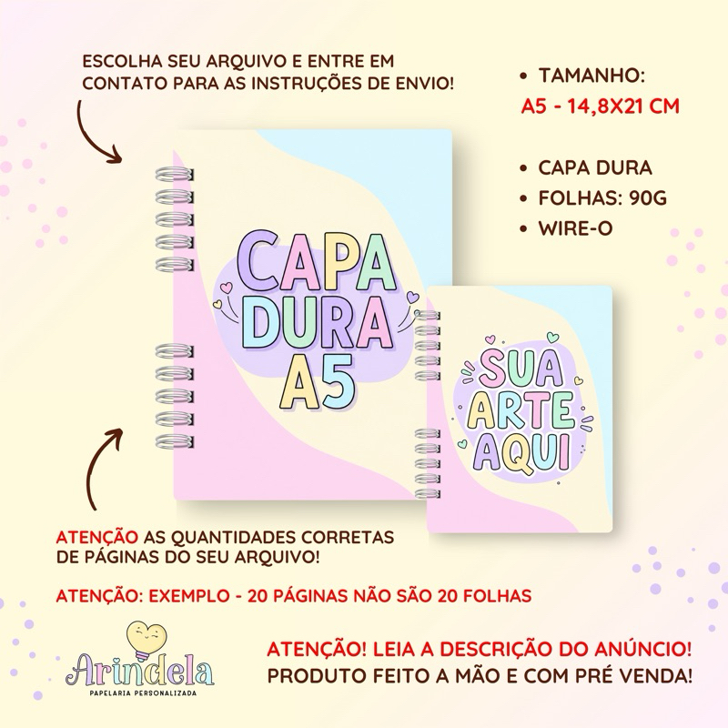 IMPRESSÃO + ENCADERNAÇÃO EM CAPA DURA COM WIRE-O A5