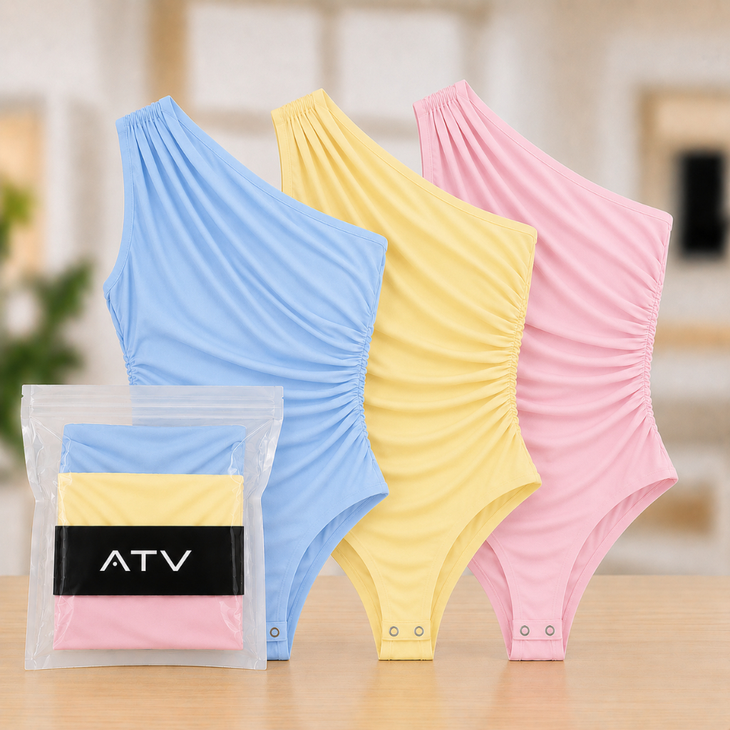 Kit 3 Body Feminino 1 Ombro Body Drapeado Elegante Bory Manga Mula Premium Colante Feminino Estiloso