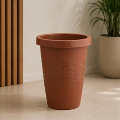 Kit 6 Vaso Redondo Grego 32 L em Plástico para Flores Plantas Jardim Quintal Varanda e Decoração Externa
