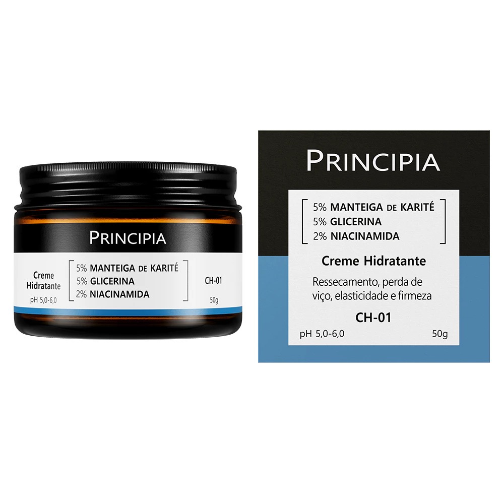 Creme Hidratante Facial 5% Manteiga de Karité + 5% Glicerina + 2% Niacinamida CH-01Principia 50g
