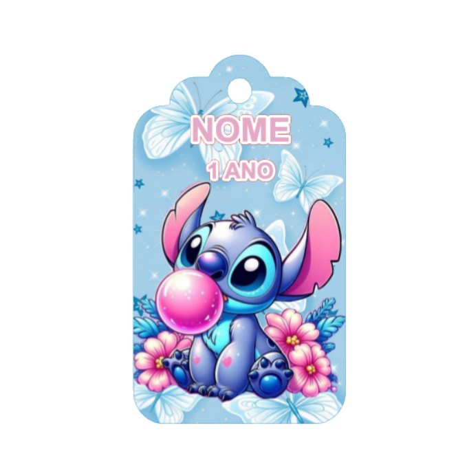 Tag Personalizada Stitch | Para Sacolinhas e Lembrancinhas | Nome e Idade