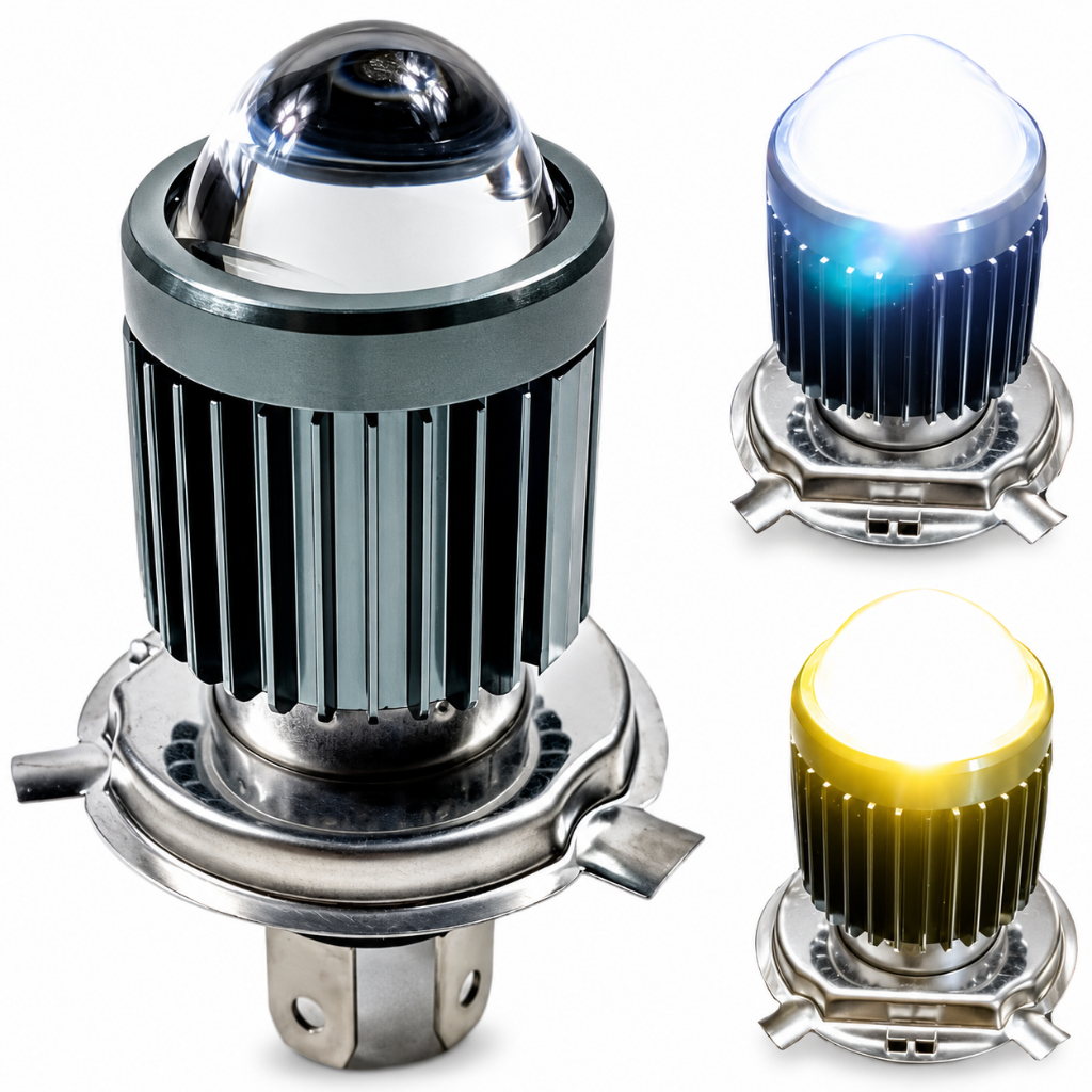 Lampada H4 Motos Carros 6500k 1500 Lumens Farol Alto Branco Farol Baixo Amarelo