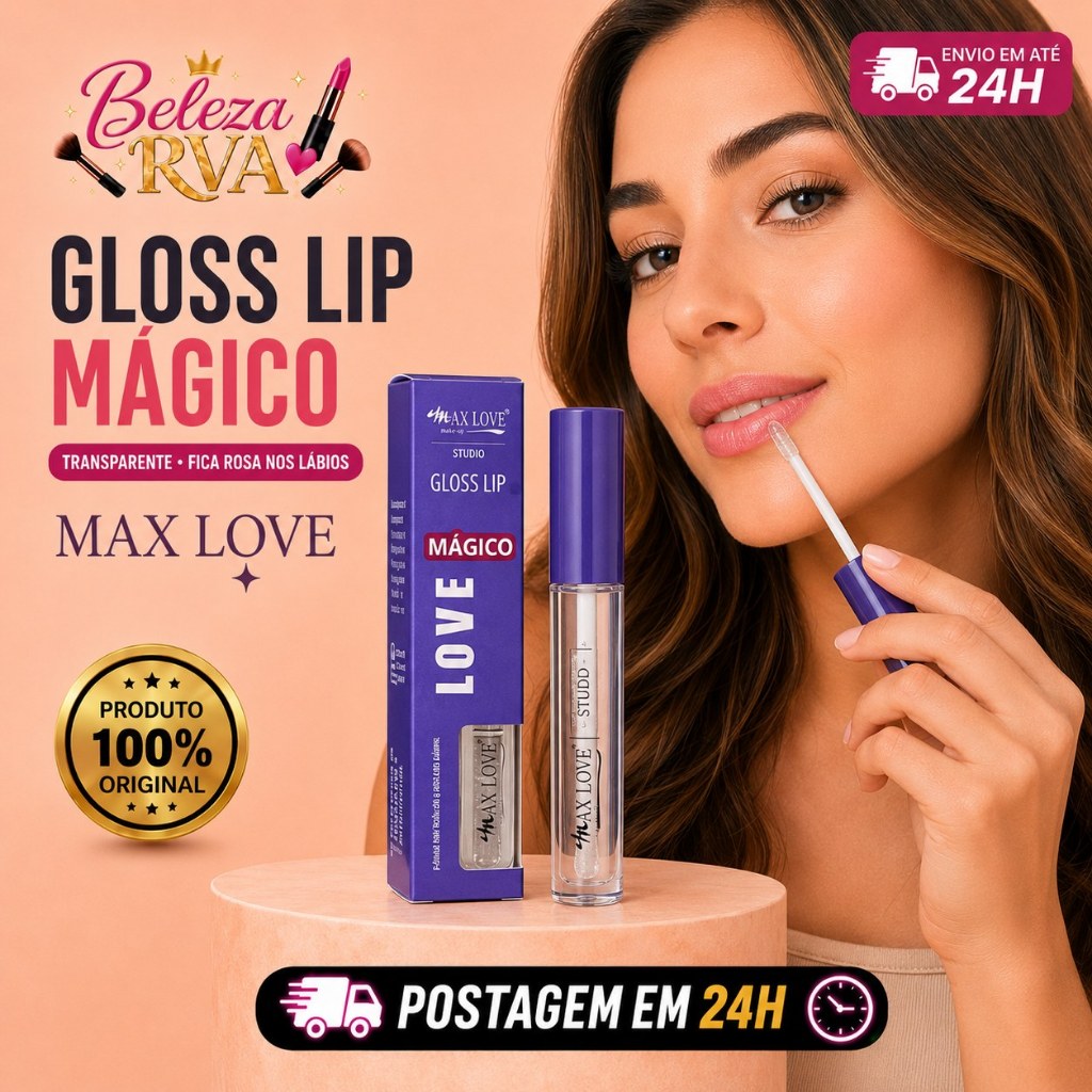 Gloss Labial Mágico Max Love Volumoso Brilho Intenso