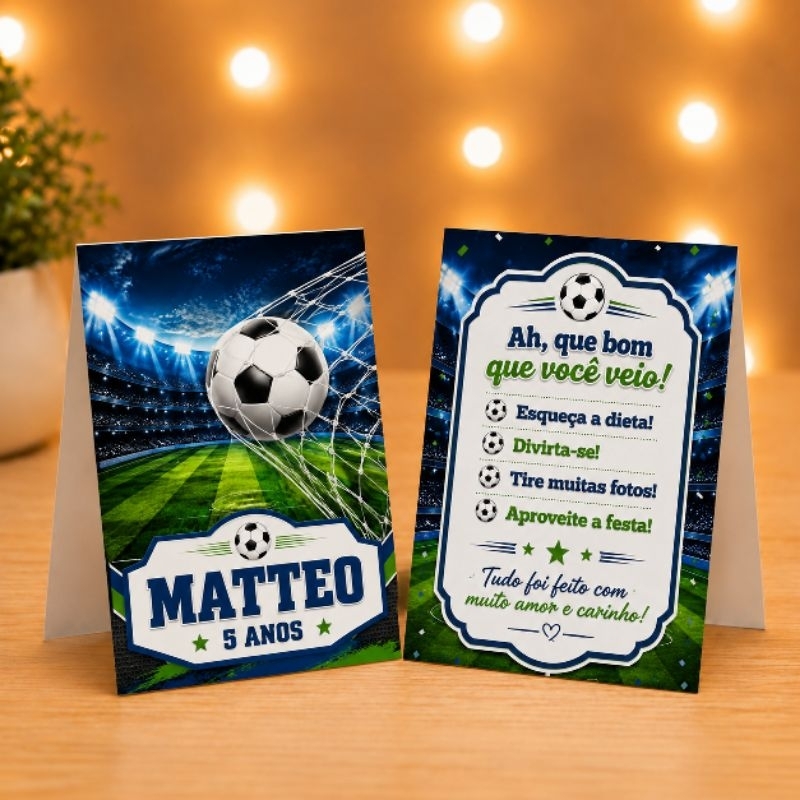 Kit Plaquinha de Agradecimento Futebol 2 - Bola- Centro de Mesa - Personalizado - Lembrancinha - Aniversário - Decoração