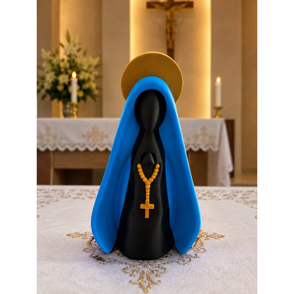 Nossa Senhora Aparecida Decorativa 18,5cm Impressão 3D Católica Decoração Religiosa
