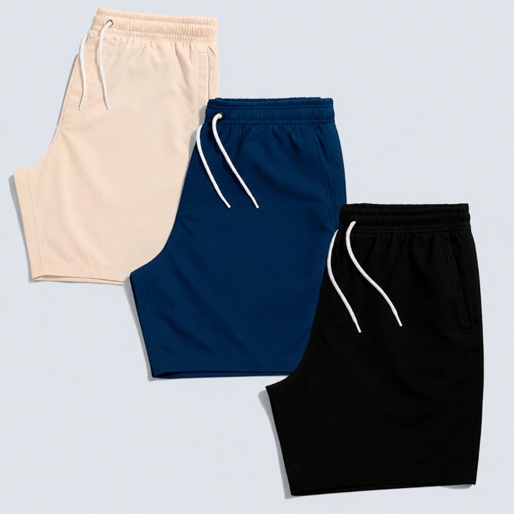 Kit 3 Bermudas Masculinas Academia, Praia, Treino e Corrida – Com Elastano Reforçado | Urban Life
