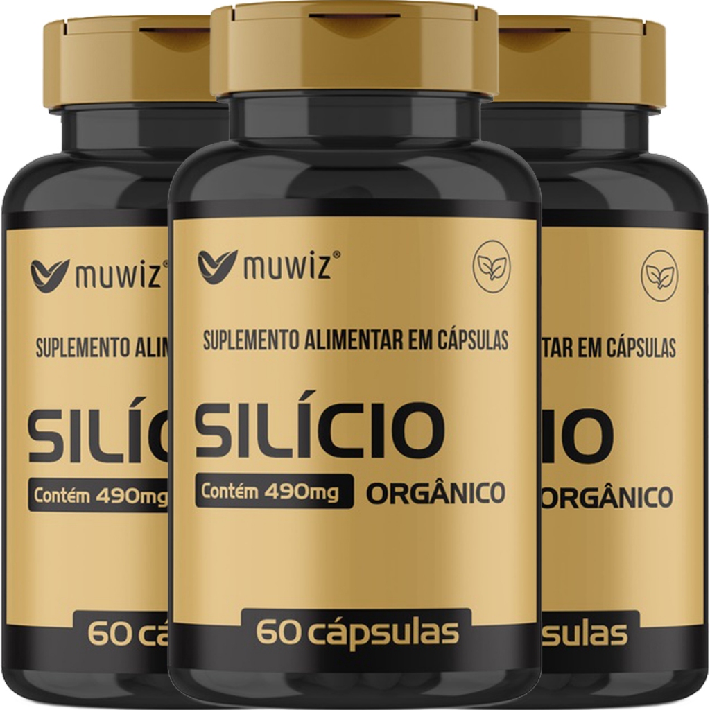 KIT 3x Silício Orgânico - 60 Cápsulas 490mg - Muwiz