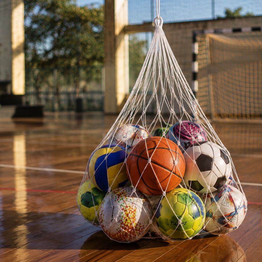 Rede Para Transporte de Bolas Fio 2 Seda s/ Nó 20 Bolas Futebol Volei Basquete Handebol Sports Mania