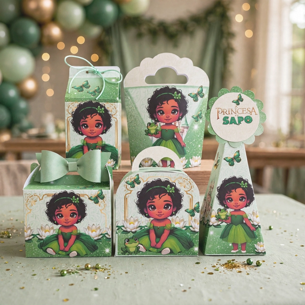 Kit Festa Lembrancinhas Personalizadas da Princesa Tiana Cute.