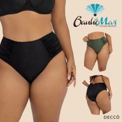 Calcinha de Biquíni Max Drapeado Banho de Mar Zero Barriga Moda Praia Parte de Baixo FPU 50+ Liso