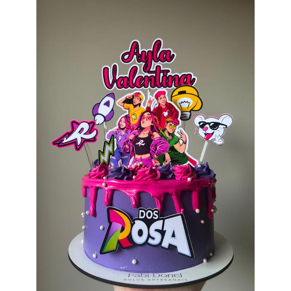Topo para aniversário, festa de bolo personalizado Dos ROSAS | TEMA OS ROSAS | Topper de bolo Emily Vick