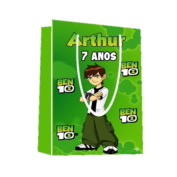 Sacolinha Ben10  Personalizada para Aniversário/ Lembrancinha Festa Infantil / Qualquer nome e idade