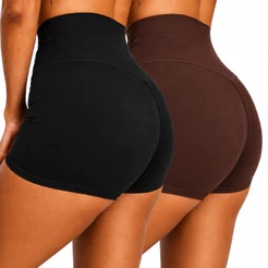 KIT 2 - Shorts Chapa Barriga - Shorts Fitness Curto - Shorti Feminino Academia - Short Apertadinho de Volei - Shortinho