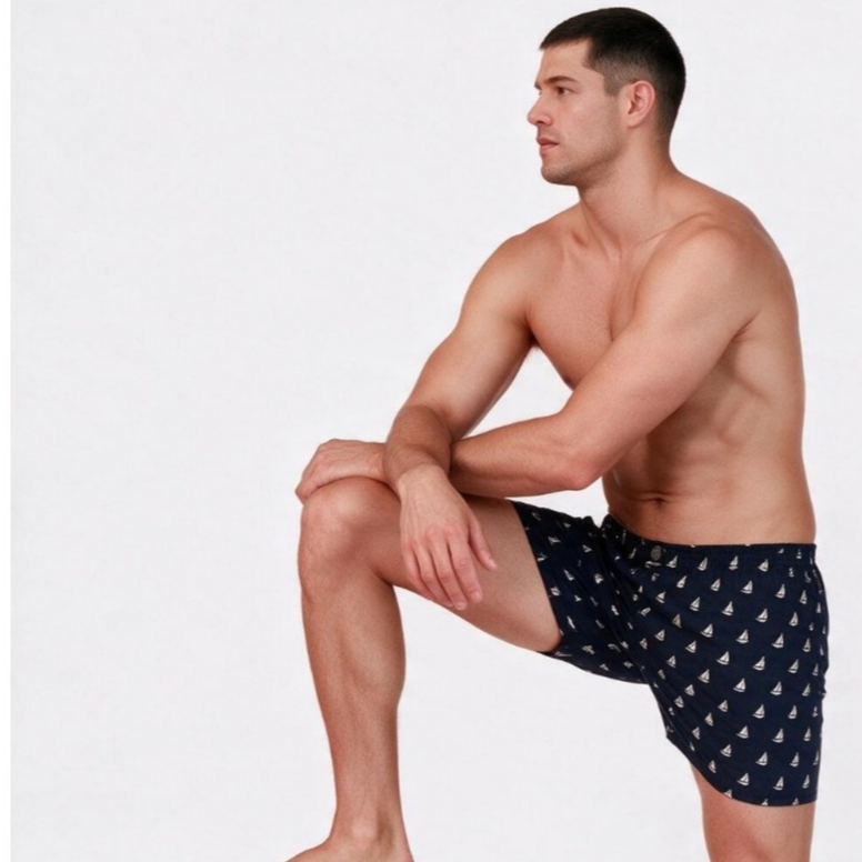 Kit Cueca Samba Canção Short Pijama Para Homens de Liganete Estampada Oferta