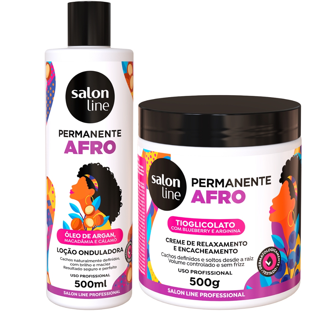 Kit Profissional Permanente Afro Tioglicolato Salon Line 2un