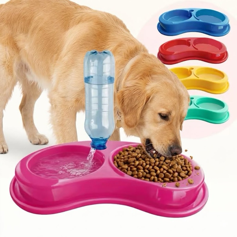 Bebedouro Automático Comedouro Duplo Anti Formiga Suporte Garrafa Pet Ração E Água Cães E Gatos PROMOÇÃO