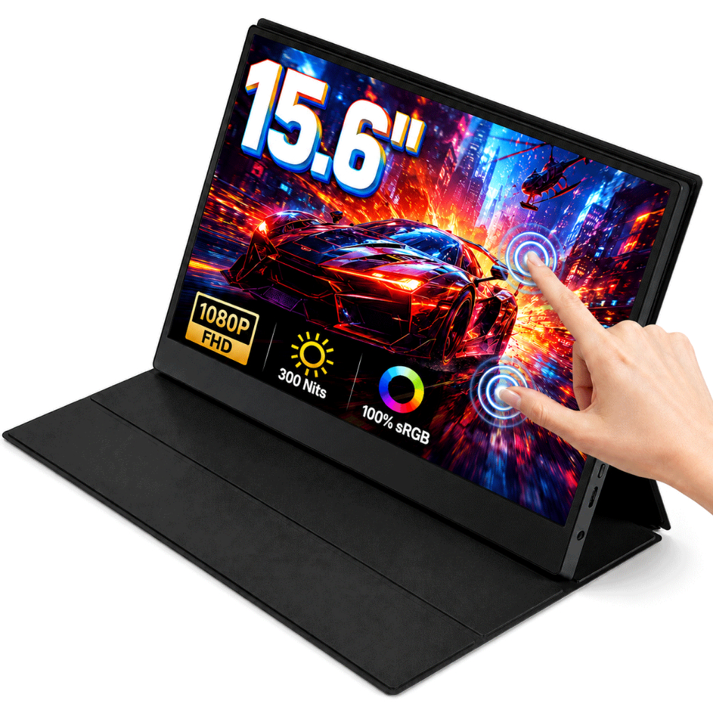 Monitor portátil 15.6'' 1920*1080P 4K com tela IPS Full HD Alto-falantes estéreo