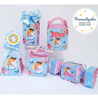 Kit Festa Alice no País das Maravilhas Baby Cute + BRINDE /Lembrancinha de Festa /Aniversário/ Caixa Personalizada Alice