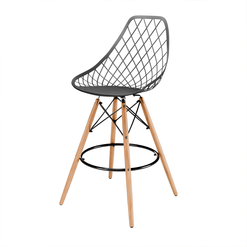 Banqueta Kaila com Base Madeira para Bancada Cozinha e Área Gourmet - Seat&co