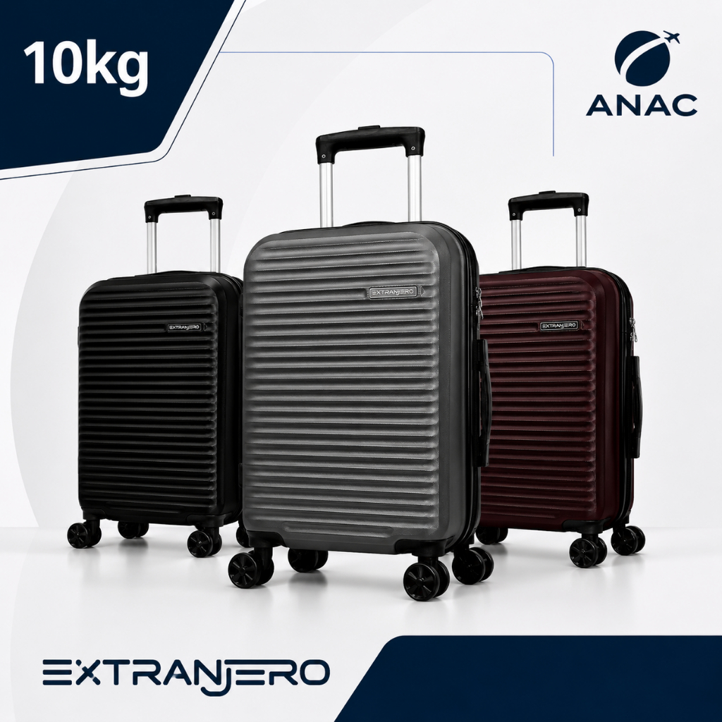 Mala de Viagem Bordo 10kg Rígida Rodas removíveis 360° Cadeado TSA