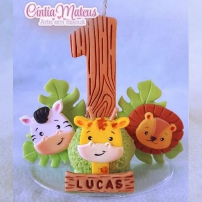 Vela de aniversário Safary Baby Biscuit / Bichinhos