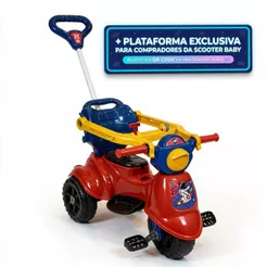 Motoca Triciclo + QR CODE com Conteúdo Exclusivo | Meninos 1 a 3 Anos | Haste de Empurrar, Protetor, Pedais | QUEEN SHOP