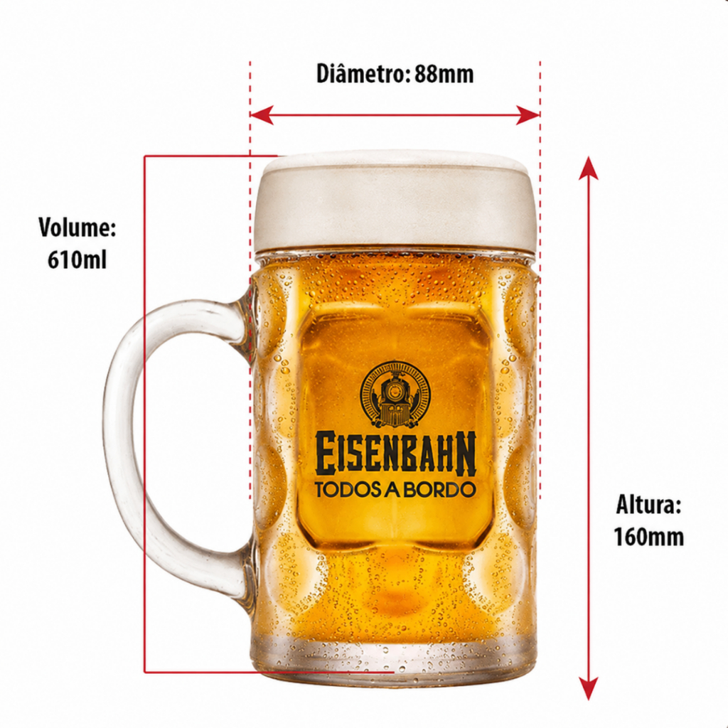 Caneca de Vidro Cerveja 605ml Eisenbahn Caneca - Ruvolo · foto 2