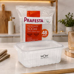 Kit 48 Pote Descartável 500ml Freezer Microondas Marmita