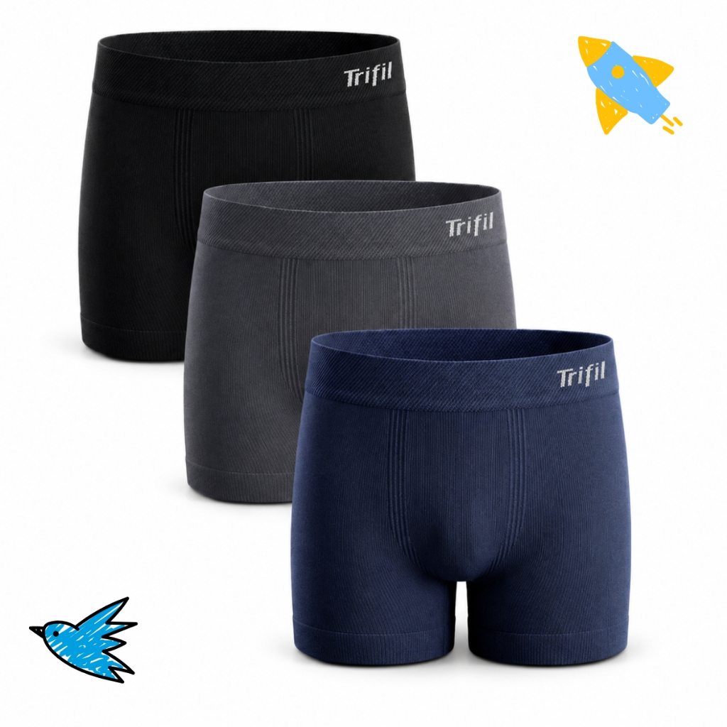 Kit 3 Cuecas Kids Boxer Trifil Infantil Premium Microfibra Confortável Menino Original