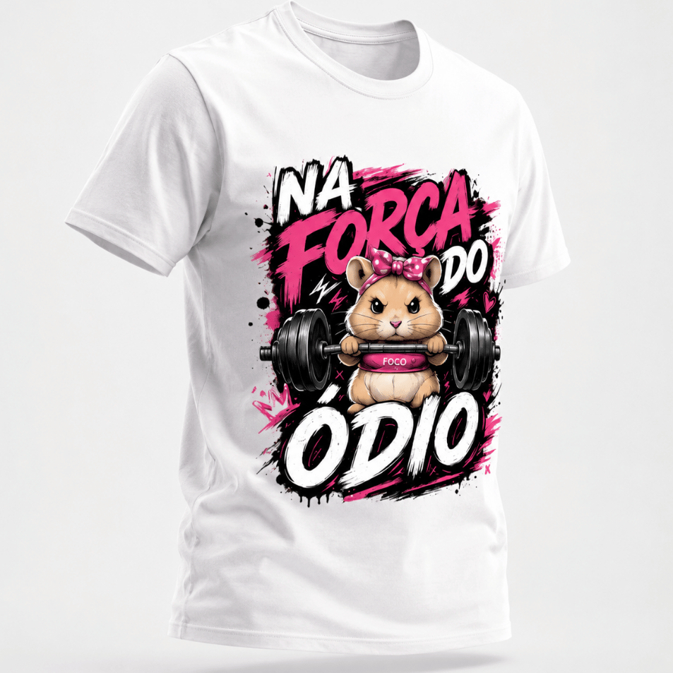 Camiseta Feminina Academia Motivacional Fitness Estampada Treino Frase Força Foco Confortável Casual Streetwear