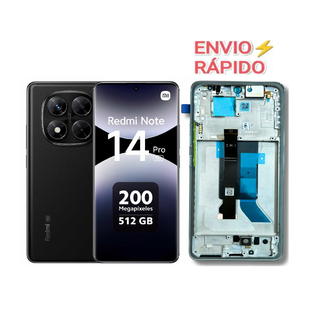Tela AMOLED Redmi Note 14 Pro 5G Roxo/Lilás com Aro Frontal Curva e Digital Disp