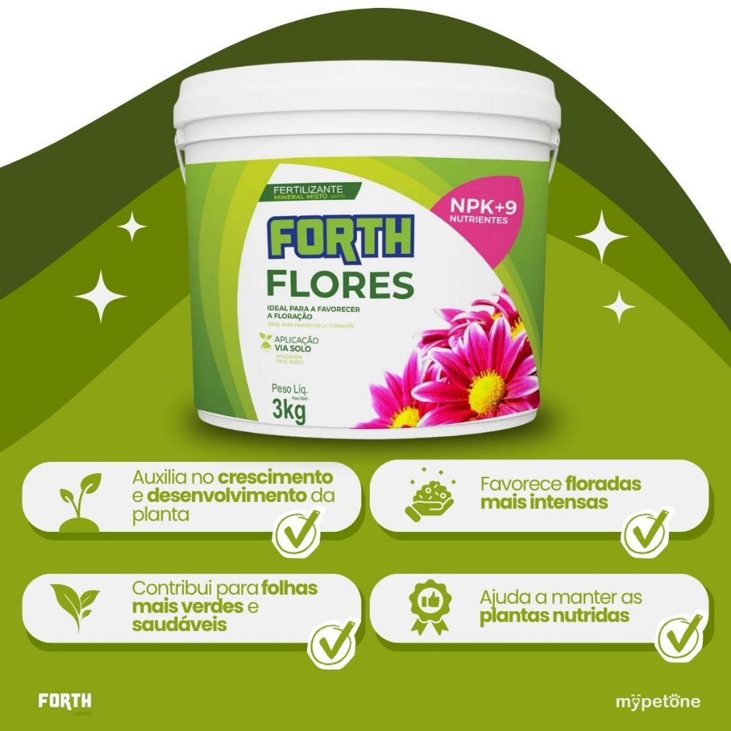 Kit 2 Adubo Fertilizante Forth Flores Balde 3kg — imagem 2 de 2