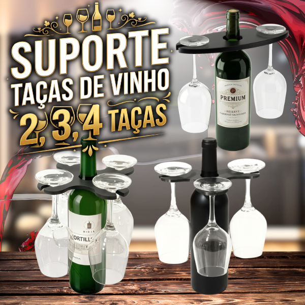 Organizador Taças Garrafa 2 3 4 Taça Compacto Prático Cozinha Jantar Adega Garrafas Casa Elegante Espumante Vinho
