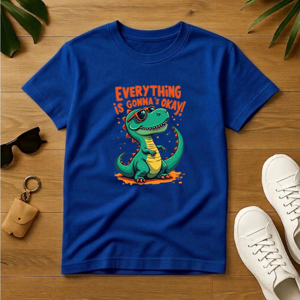 Camiseta Infantil 100% Algodão Premium Dinossauro Menino Menina Confortável Vários Tamanhos