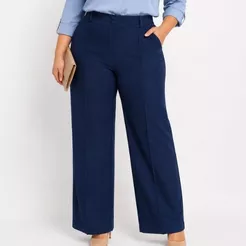 Calça Social Feminina Plus Size Pantalona Duna Premium Cintura Alta