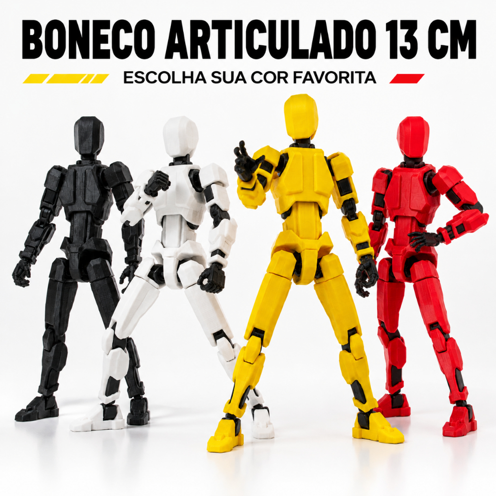 Boneco Articulado Dummy 13 Impressão 3D Flexível Colecionável Geek Presente Infantil Para Presentear