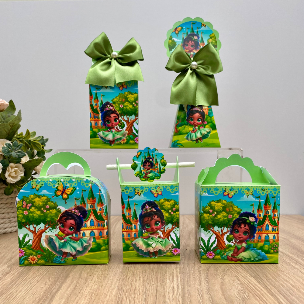 Kit Festa Princesa Tiana Personalizados Lembrancinhas  para festa (PEGUE E MONTE)