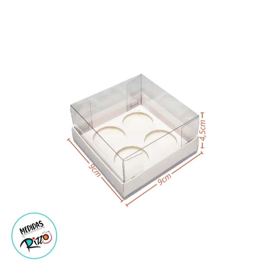 Caixa Base Brigadeiro - Branco - 4 cavidades (9x9x4,5cm) - 10 unidades - Assk - Rizzo · foto 2