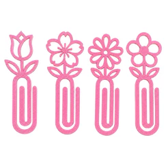 Kit 4 Marcadores de Página Florais – Marcadores de Livro Decorativos
