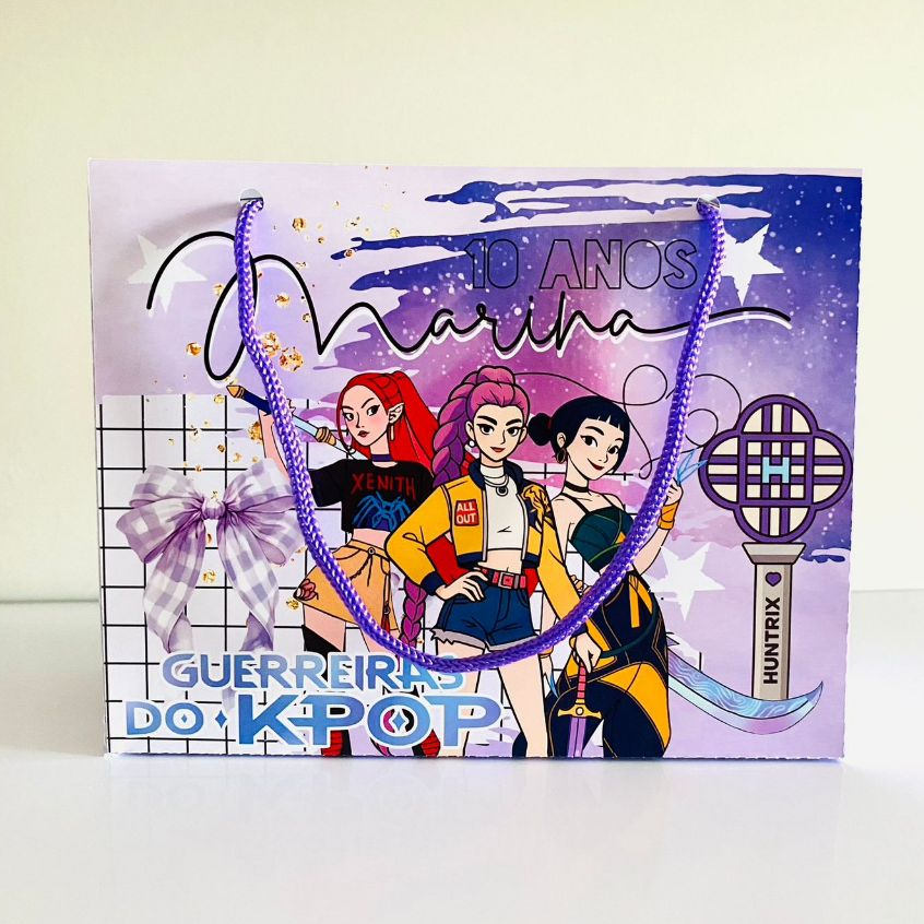 sacolinha guerreiras do kpop sacolinha personalizada guerreiras do kpop sacolinha aniversario,festa,lembrancinha