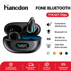 Hancdon Fone Bluetooth Tipo Clipe Orelha Aberta YYK‑Q71 Sem Fio Esporte Bateria Longa Duração