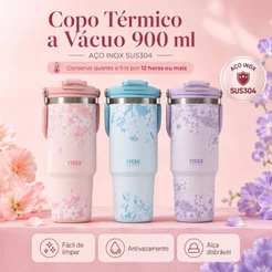 Garrafa Térmica Inox TYESO 900ml – Grande Capacidade, Moderna e Resistente— Produtos mais vendidos no Brasil