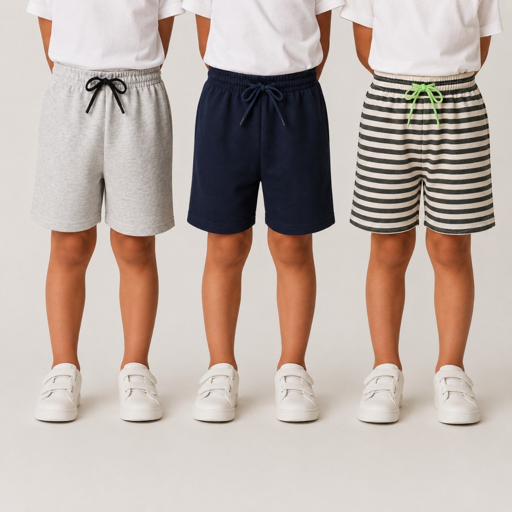 Kit 2 ou 4 Bermudas Moletinho Infantil Menino Algodão - Short Cores Sortidas Masculina 2 ao 12 Anos