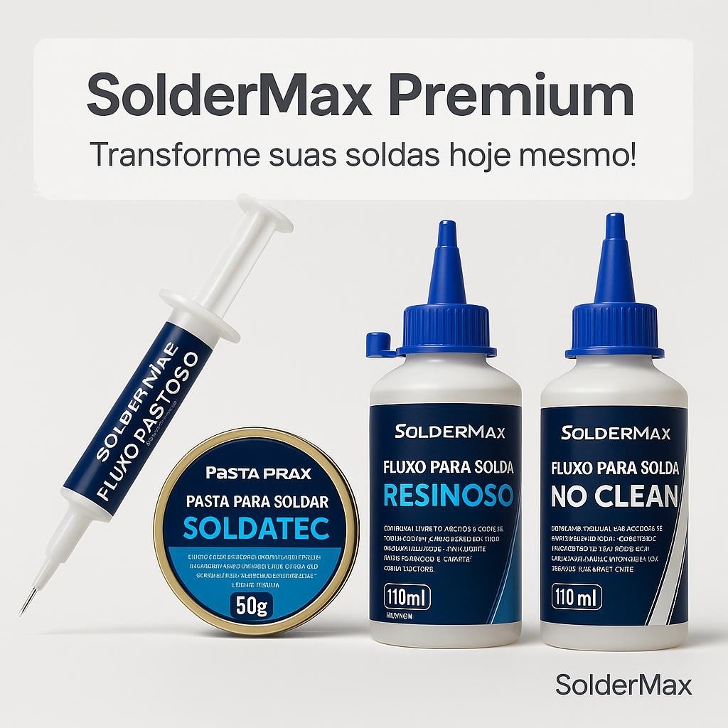 Kit  4 x1 Soldagem _ Fluxo de Solda No Clean 110ml +  Pasta Soldatec 50g + Fluxo resinoso 11o ml + Fluxo pastoso RMA 223