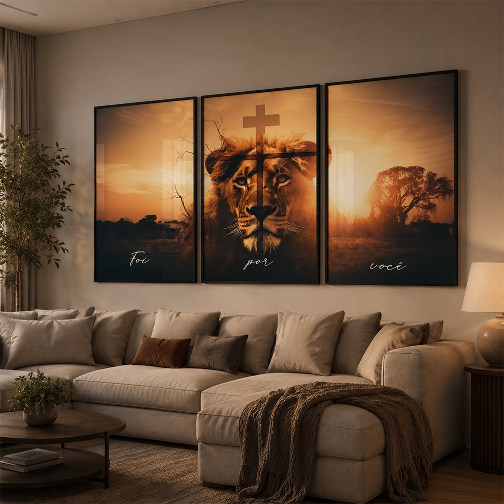 Quadro Decorativo Religioso Foi Por Você Com Moldura Decoração Cristã Sala Quarto Escritório
