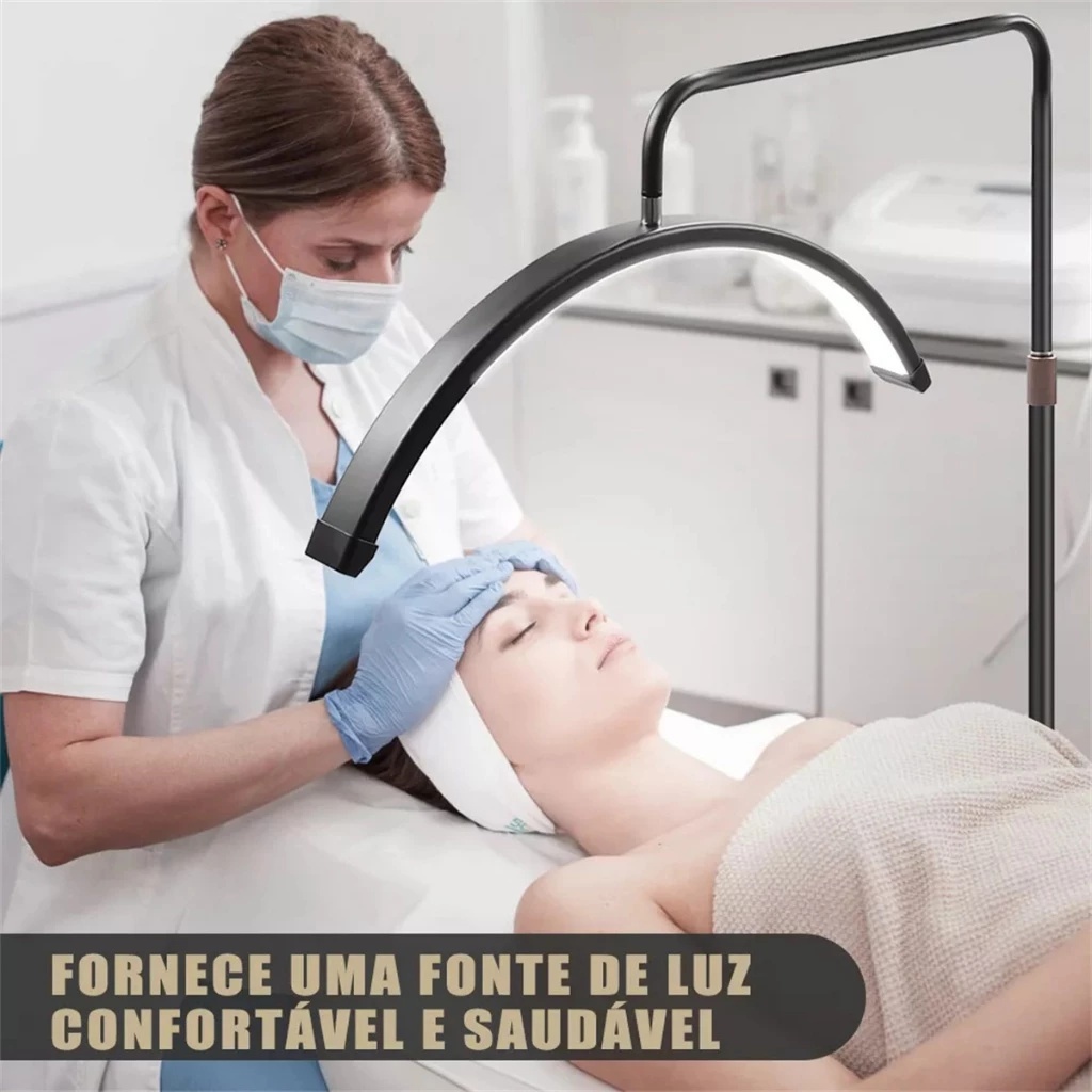 Luminaria Meia Lua Estetica Mesa Spa Arco 3 Tons Ajustavel Salao Beleza Limpeza De Pele